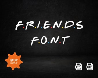 Police Friends inspirée de la série TV Friends pour Procreate, Cricut et Canva | Utilisation commerciale | Typographie numérique