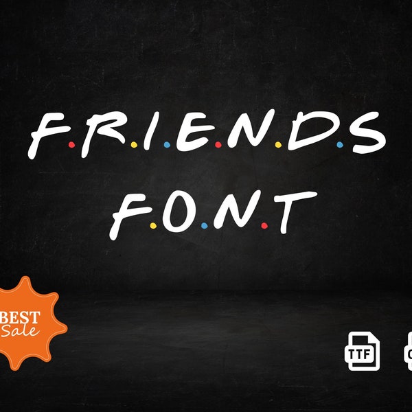 Police Friends inspirée de la série TV Friends pour Procreate, Cricut et Canva | Utilisation commerciale | Typographie numérique