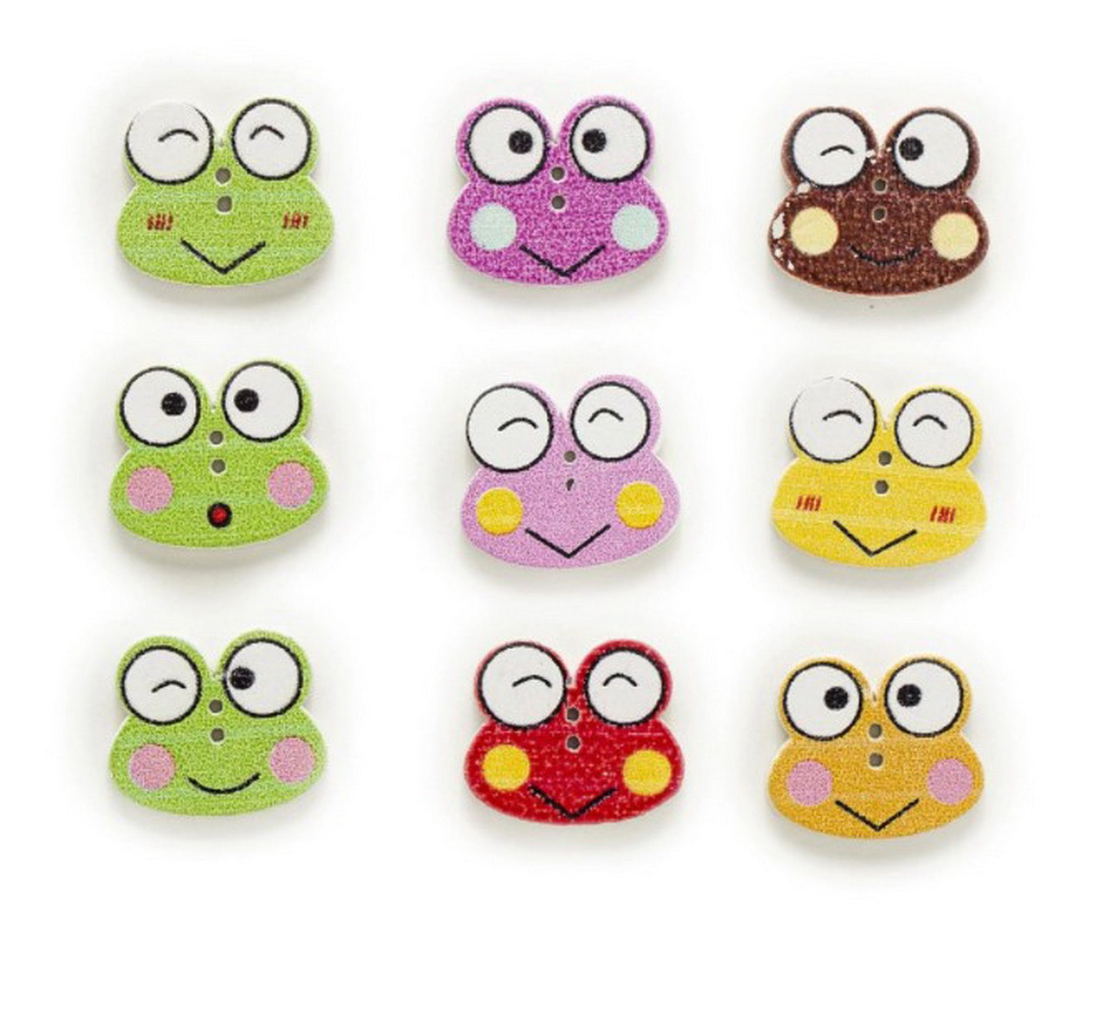 30 Pcs 21x18 mm Frog Wood Sewing Buttons for Scrapbooking Etsy
