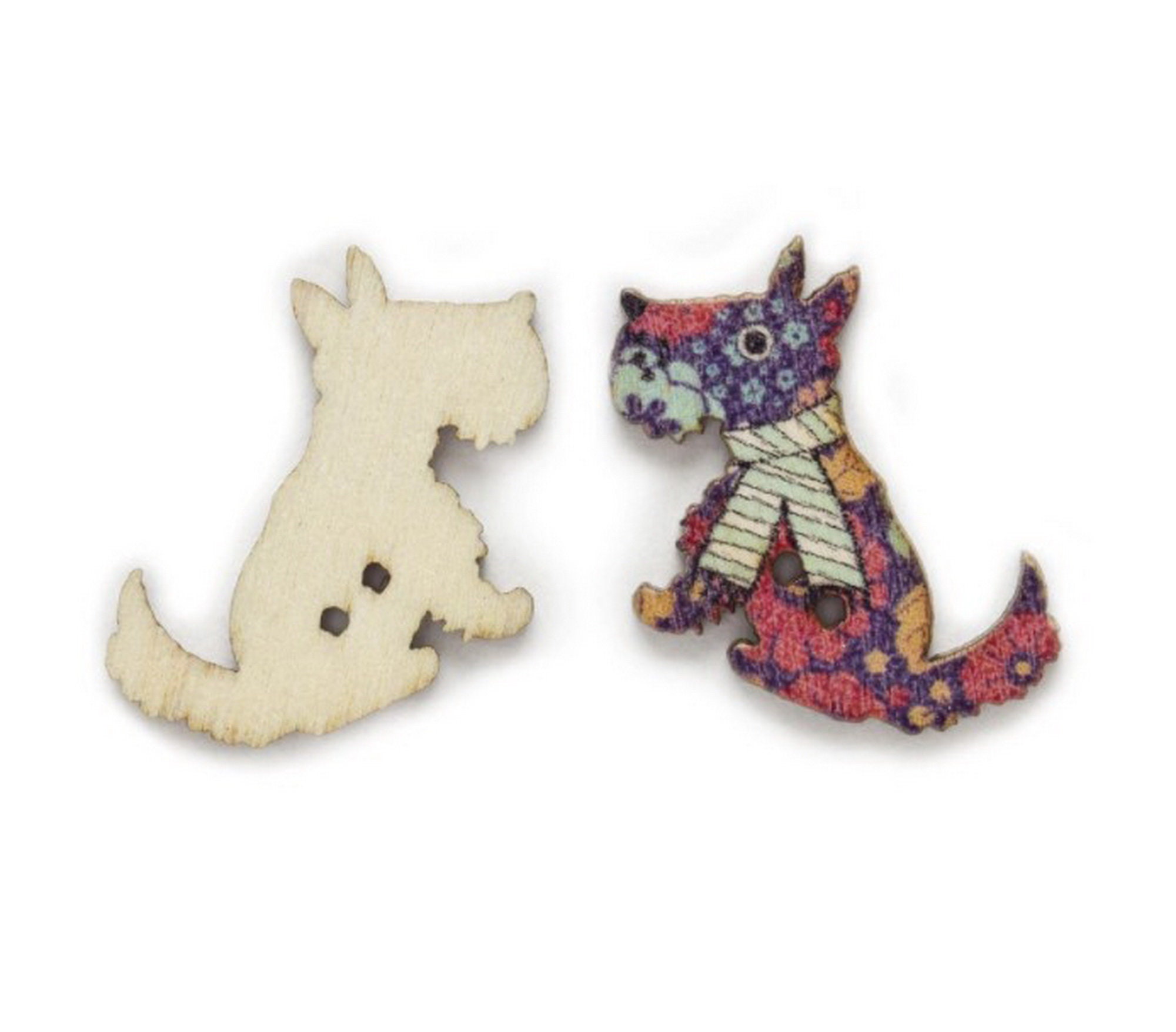 30pcs 2822 mm Dogs Wood Sewing Buttons for Scrapbooking Etsy