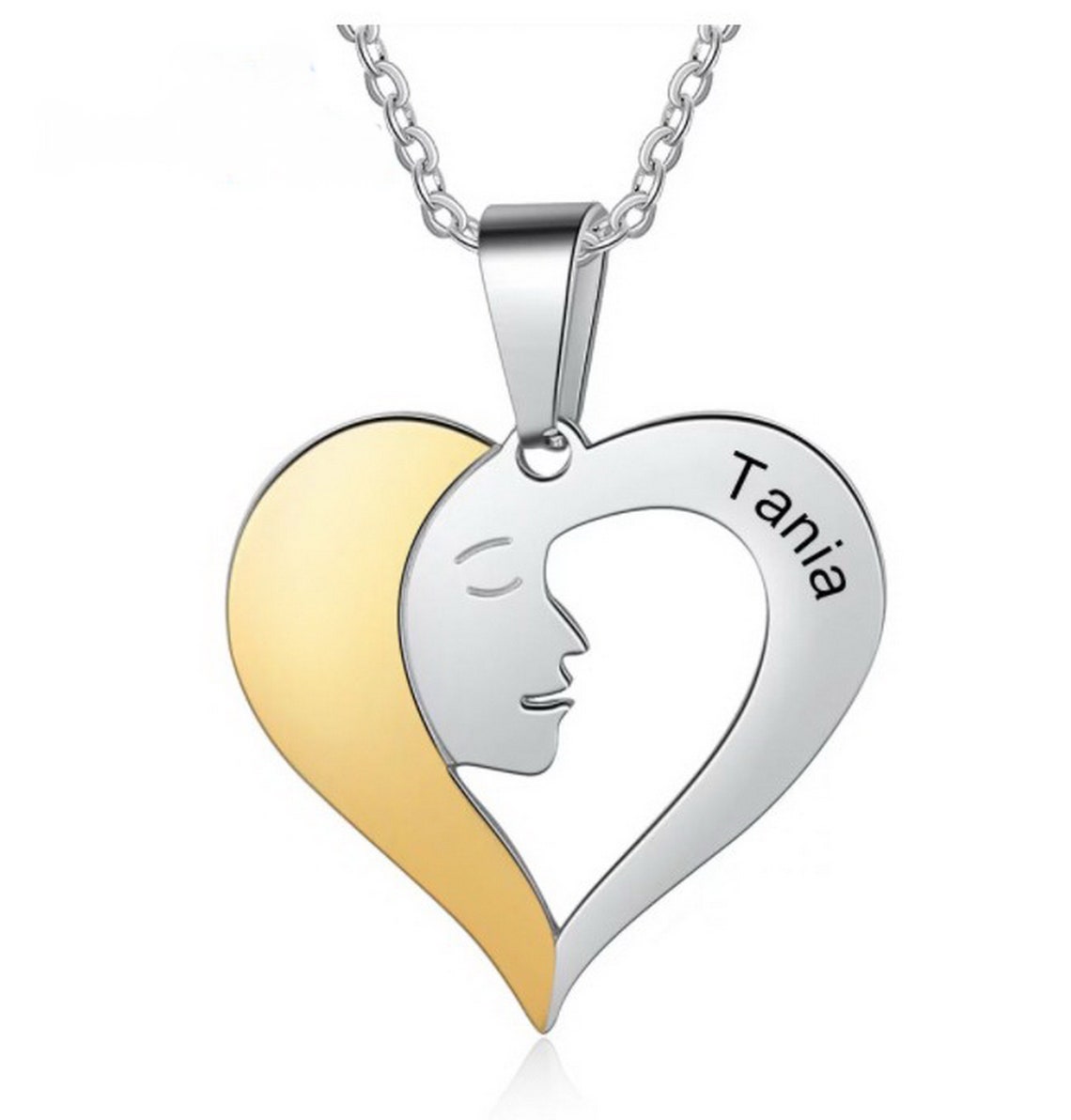 Personalized Heart Pendant with Names Personalized Heart Name Etsy