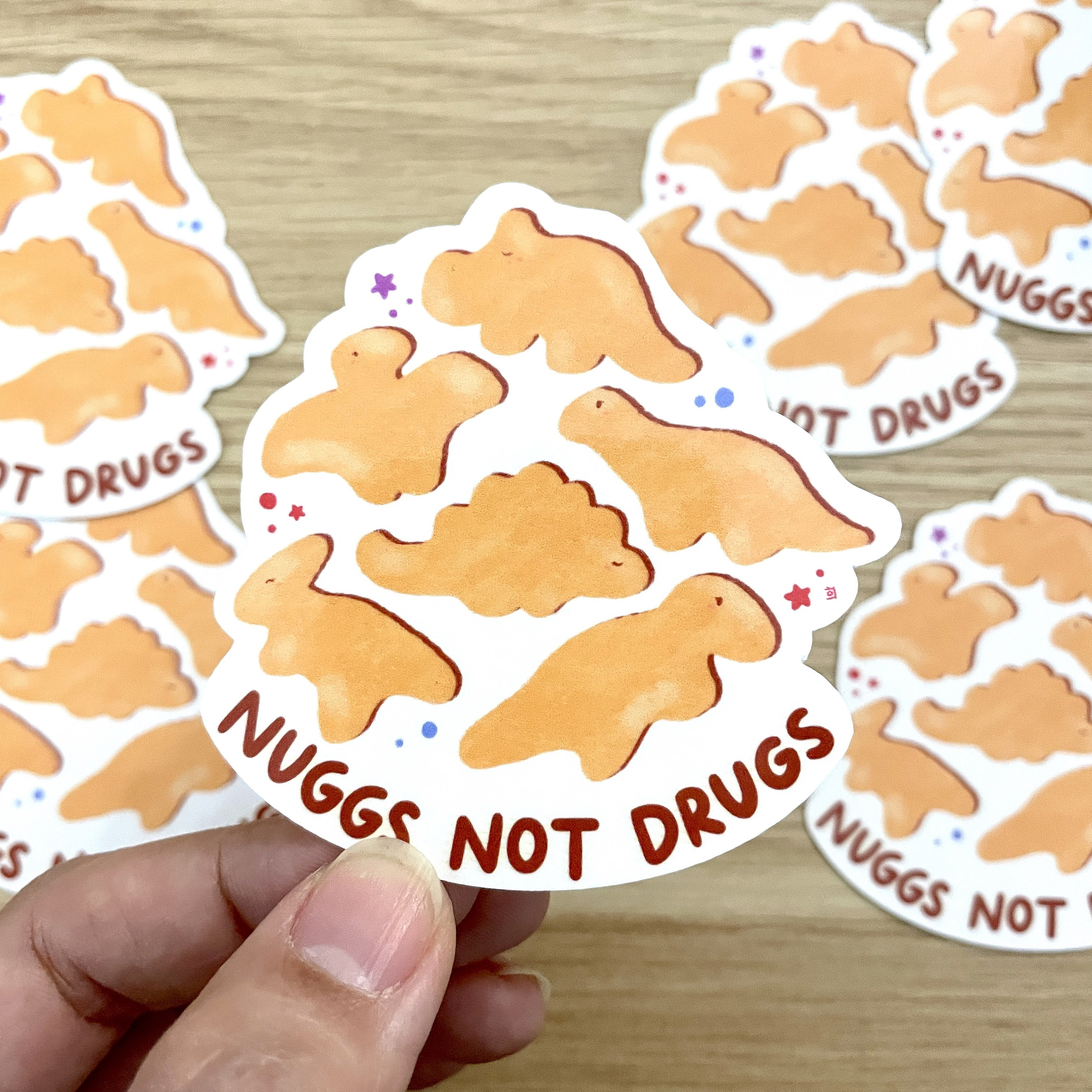 Emotional Support Nuggets Chicken Nugget Funny Vinyl Sticker 3 -  Israel