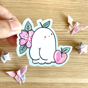 Peachy Boo die-cut vinyl sticker