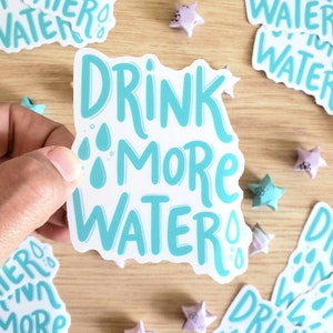 Drink more water die-cut vinyl sticker - water reminder - fitness - drink more water - hydrate