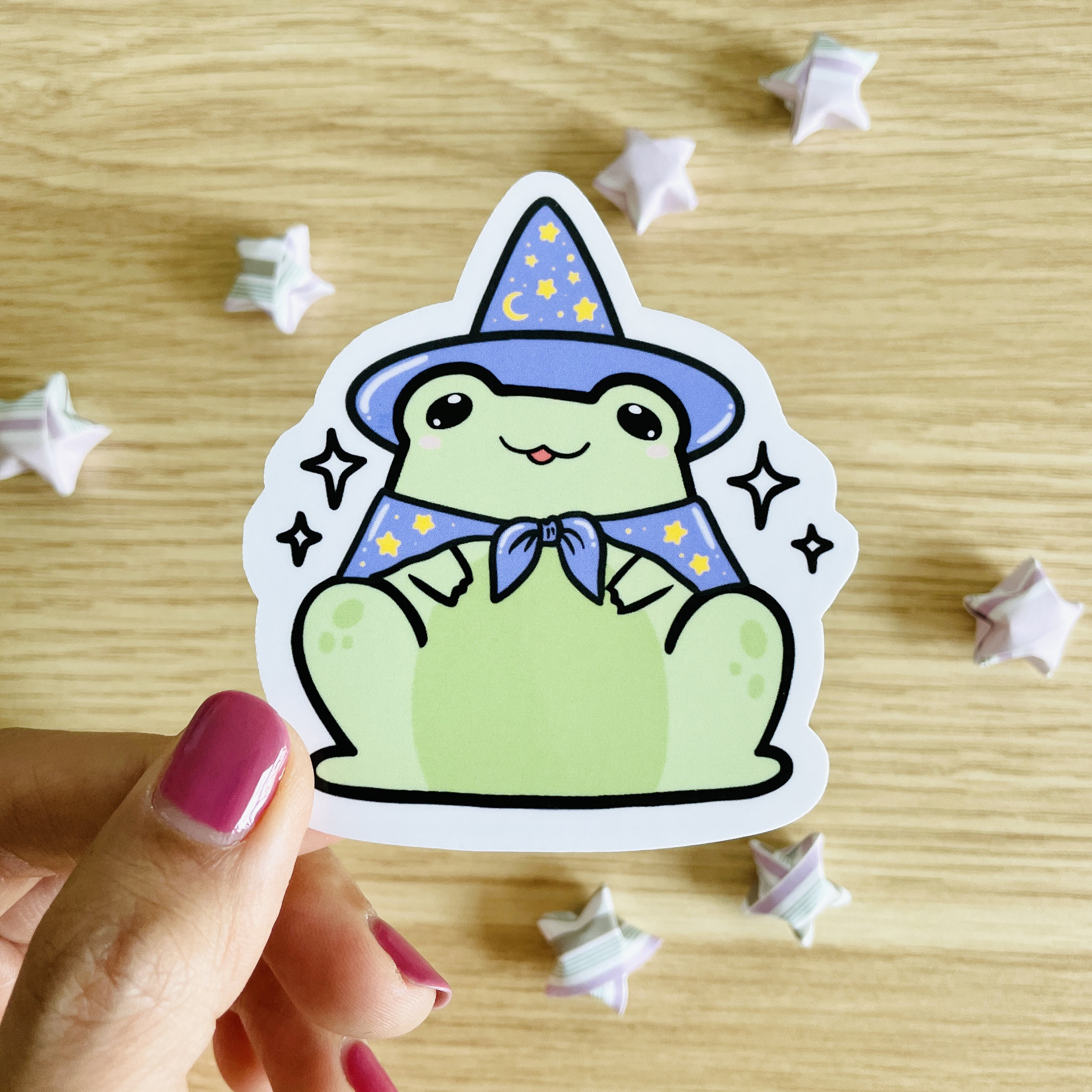 Wizard Frog Die Cut Vinyl Sticker - Water Resistant - Magic - Hat ...