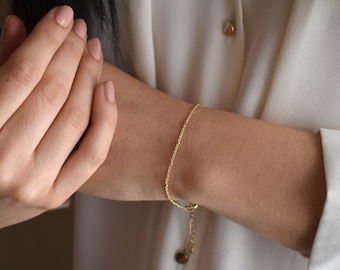 Satellite Bracelet, Gold Bracelet, Delicate Bracelet, Everyday Jewelry, Minimal Jewelry, Dainty Gold, Gold Dainty, Gift For Her, Dainty