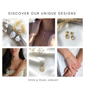 Handmade and dainty jewelry made in Montreal by Piper & Pearl Jewelry. Feminine, modern and delicate, perfect for a gift for her. Collections of costume, vermeil and fine jewelry. A mother of pearl medallion coin necklace on a satellite chain.