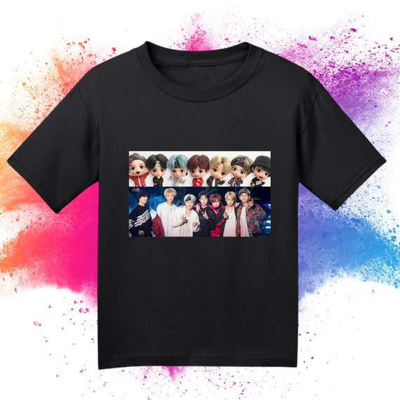 BTS T-shirt Cartoon Adult and Kids Gift for Her - Etsy