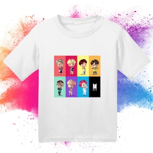 BTS T-shirt Cartoon Adult and Kids Gift for Her - Etsy