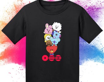 BTS Arirang World Tour Cartoon T-shirt, Unisex Army Tee, Kpop Merch Gift