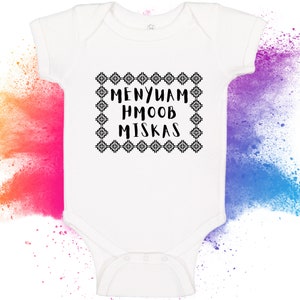 Hmong Onesie Unisex For Baby Menyuam Hmoob Miskas Bodysuit Gift