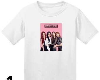 Official BLACKPINK Photo Tee T-Shirt - Band Logo Unisex White Tee, High Quality Cotton
