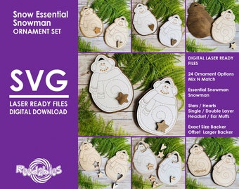 Snowman Ornament SVG: Christmas Laser Cut File (Digital Download)
