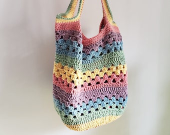 Shell Patterned Market Bag, Market Bag, Handmade Market Bag, Fun Market Bag, Shell Market Bag, Reusable Bag