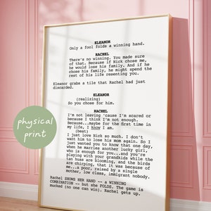 Crazy Rich Asians Screenplay, Physical Print, Mahjong Scene, Trendy Movie Script Wall Art, Aesthetic Film Poster, Minimalistic Decor