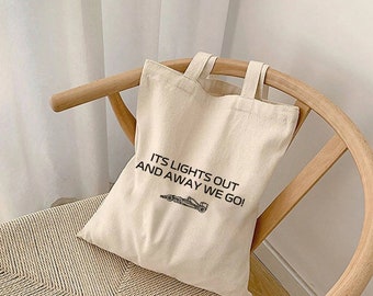 Formula 1 Canvas Tote Bag, Its Lights Out And Away We Go, Formula One Car Race Day, Trendy Minimalistic Handbag, F1 Reusable Book Bag