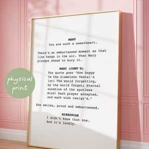 Eternal Sunshine of The Spotless Mind Screenplay, Physical Art Print, Movie Script Quotes, Trendy Aesthetic Film Poster, Classic Typography