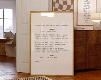 Avengers: Endgame Screenplay | &quot;I am Iron Man&quot; | Wall Art | Digital Print | Movie Script Art
