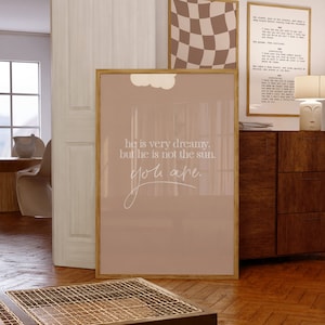 Grey&#39;s Anatomy TV Show Quote, he&#39;s not the sun, Meredith Grey Christina Yang, Trendy Wall Art, Aesthetic Digital Print, Beige Poster
