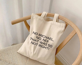 Formula 1 Canvas Tote Bag, No Michael Toto Wolff Funny Quote, Formula One Car Race Day, Trendy Minimalistic Handbag, F1 Reusable Book Bag