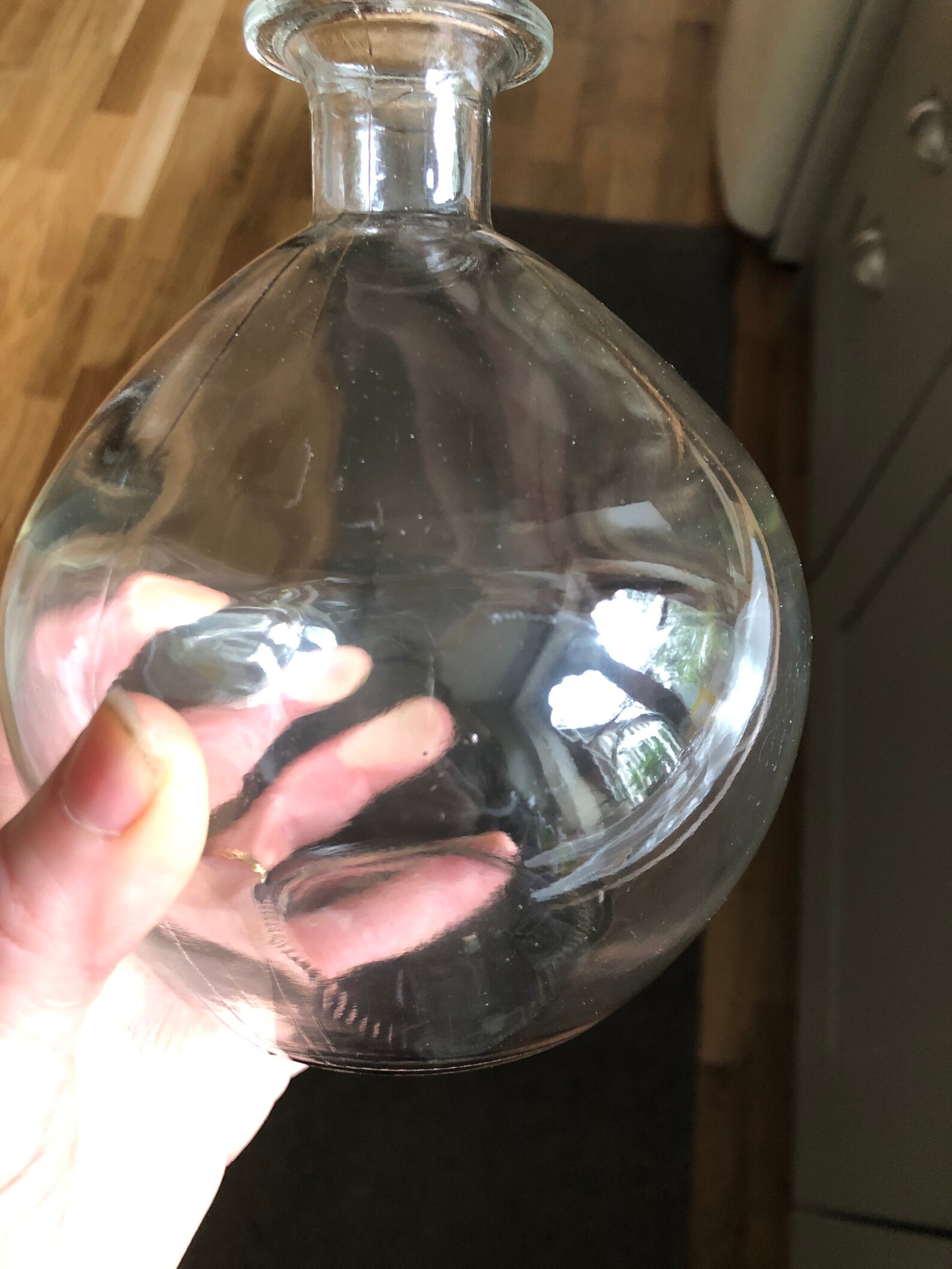 Clear bottle vase Sphere shaped bottle vase Clear glass Etsy