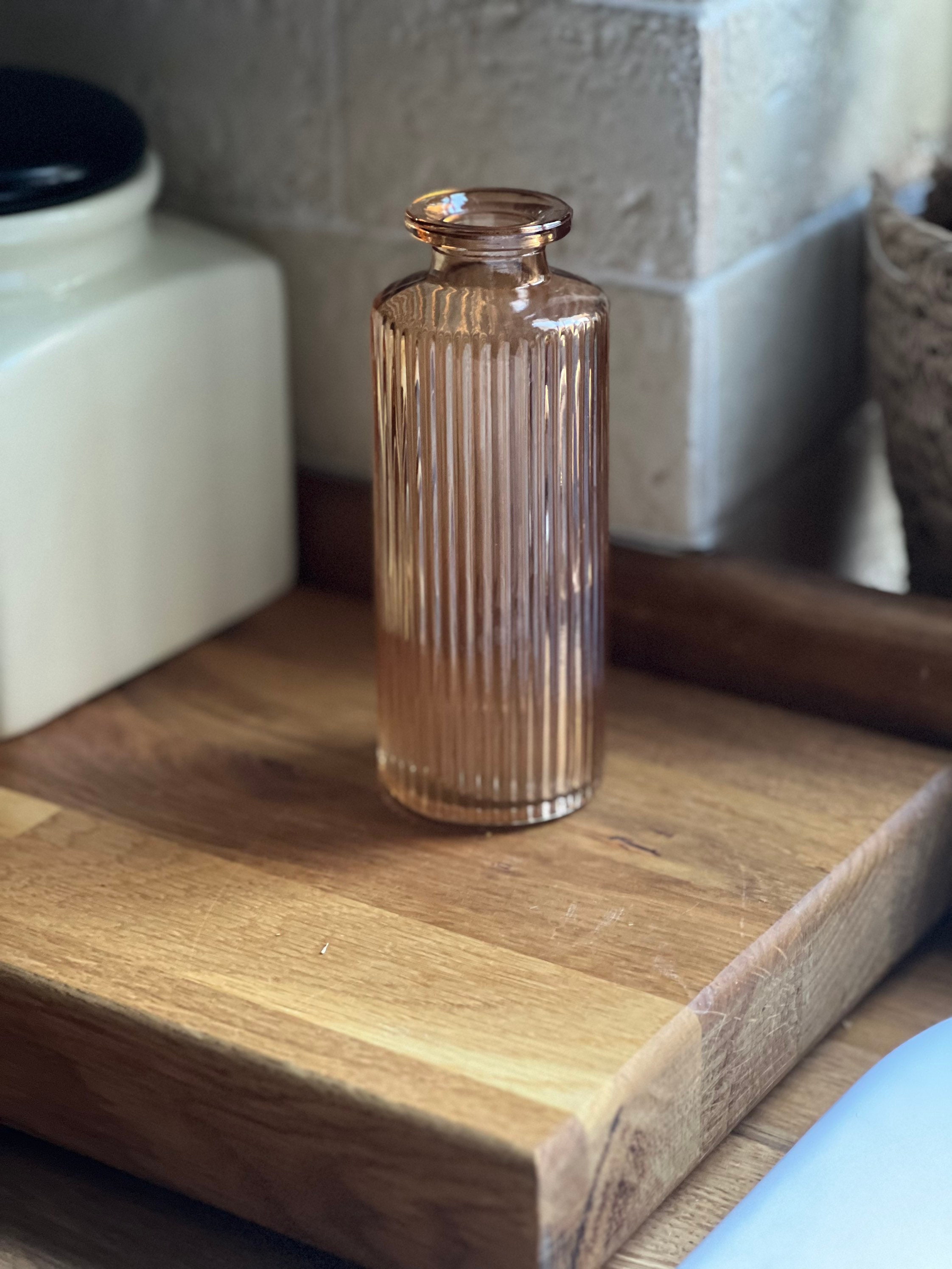 Mini Ribbed Glass Bottle Vase Mini Pink Bottle Vase Small Etsy UK