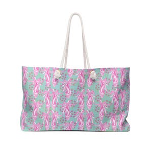 Pink Ballerina Weekender Bag, Coquette Preppy Ballet Duffle Overnight Travel Tote, Shoulder Purse, Gym Bag, Dance Gear Carrier