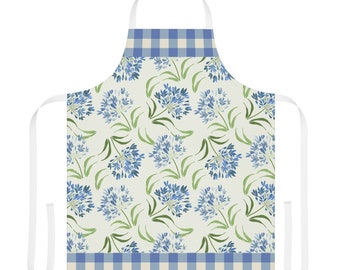 Grand Millennial Blue Agapanthus Apron