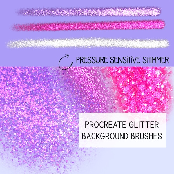 6 pennelli glitter Procreate, pennelli per texture di sfondo, pennelli glitter Tilley