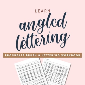 Hand lettering practice sheets for procreate, lettering practice workbook, procreate brushes, calligraphy practice pdf