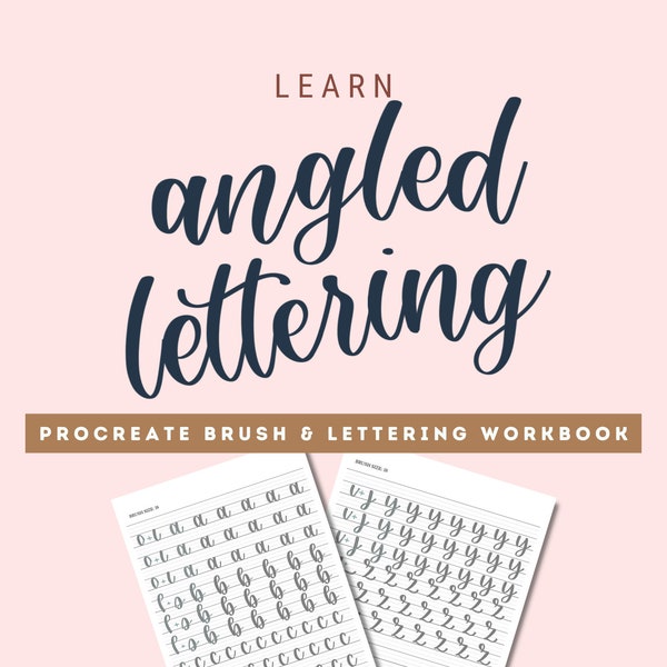 Procreate Lettering Workbook, Procreate Lettering Brush et Practice Calligraphy Worksheets for Beginners