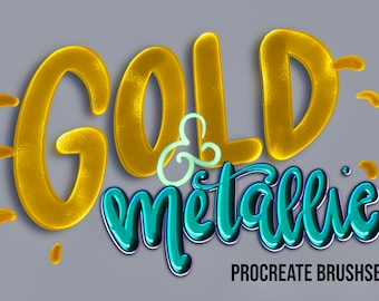 May include: Gold and Metallic Procreate Brushset. A digital brush set for creating gold and metallic effects in Procreate.