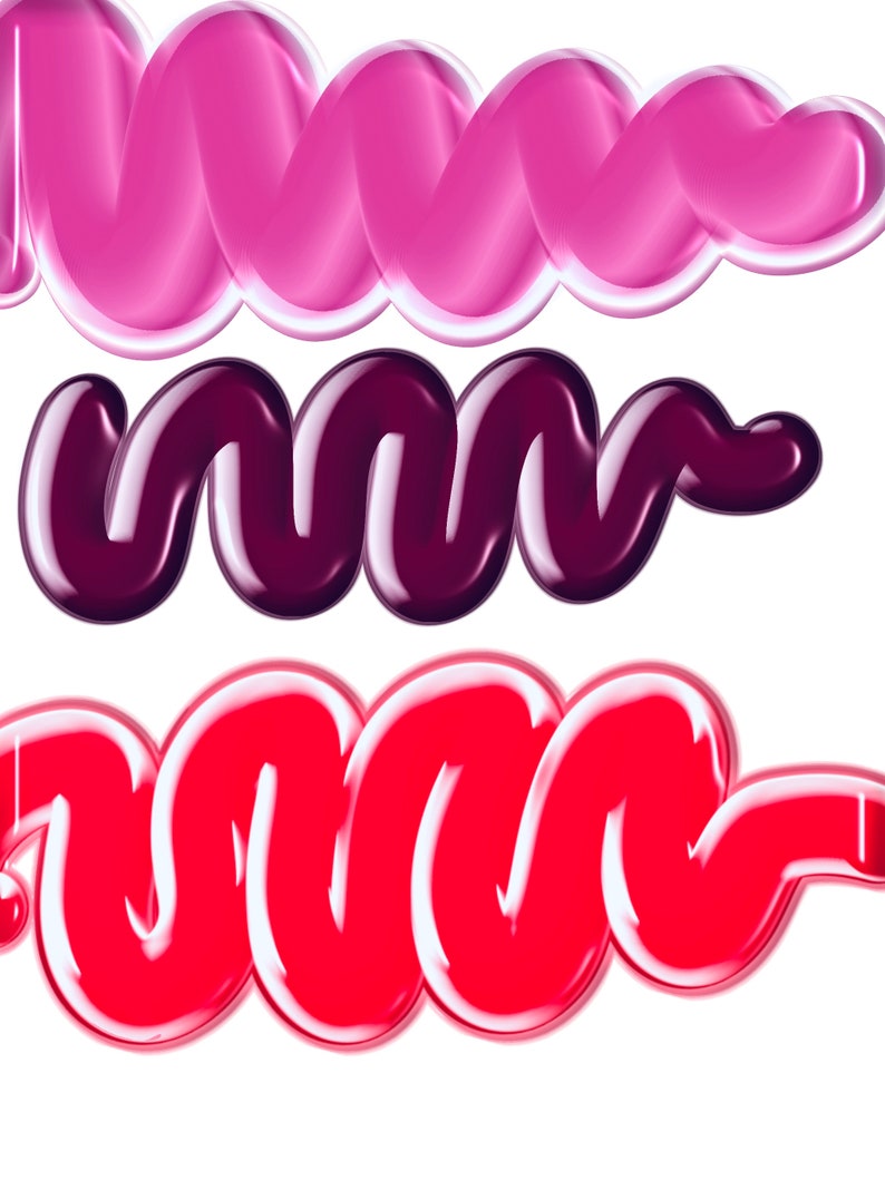 6 Pack Glossy Brush Procreate Lip Gloss Brush Pack Procreate Etsy