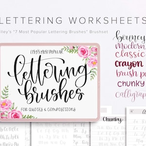 7 iPad Lettering Worksheets | Schriftzug Praxis, druckbar, Handschrift üben, iPad Kalligraphie druckbare Arbeitsblätter & Praxis