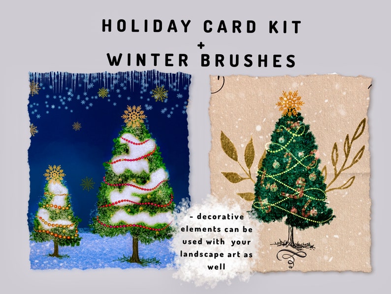 Procreate Winter and Christmas Brushes, Nature Brushes and Christmas Stamps for Procreate image 8