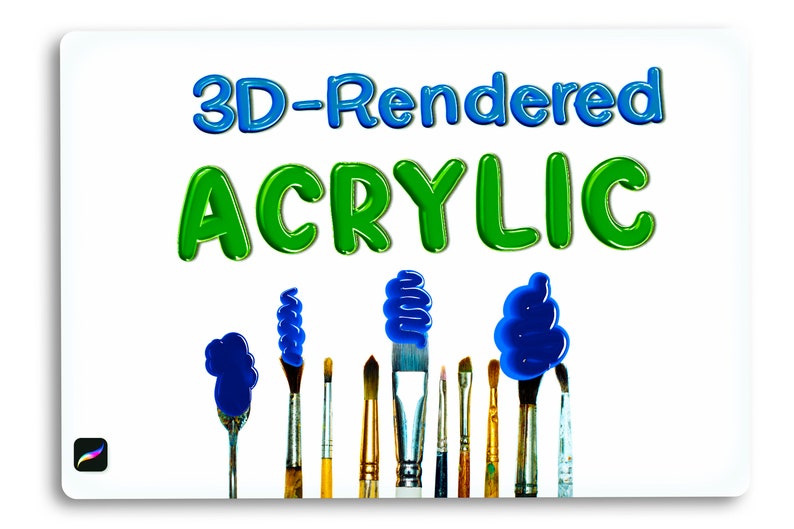 Procreate App Metallic-Style Brush 15 Lettering Procreate Brushes 3D Acrylic Procreate iPad Lettering Brushes