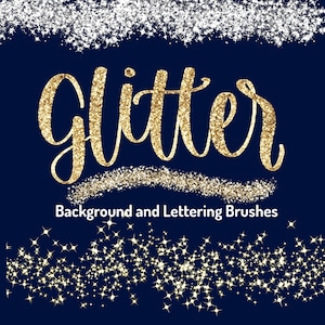 16 Sparkly Glitter Brushes for Procreate (Glitter Background and Lettering Brushes)