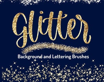 16 Sparkly Glitter Brushes for Procreate (Glitter Background and Lettering Brushes)