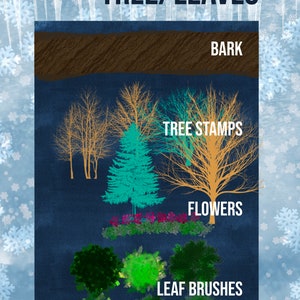 Procreate Winter and Christmas Brushes, Nature Brushes and Christmas Stamps for Procreate image 3