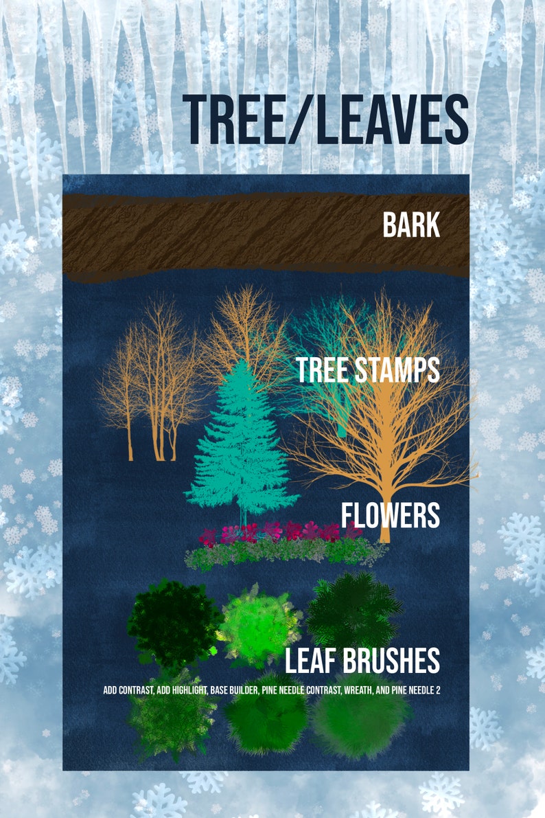 Procreate Winter and Christmas Brushes, Nature Brushes and Christmas Stamps for Procreate image 3