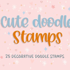 Hand Drawn Procreate Doodle Stamps, Bundle of Cute Star Stamps for Procreate