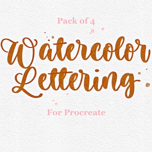 4 Procreate Watercolor Brushes, Watercolor Lettering Brushes for Procreate