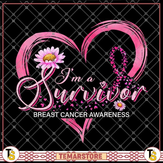 Survivor Heart with Ribbon, Breast Cancer Awareness