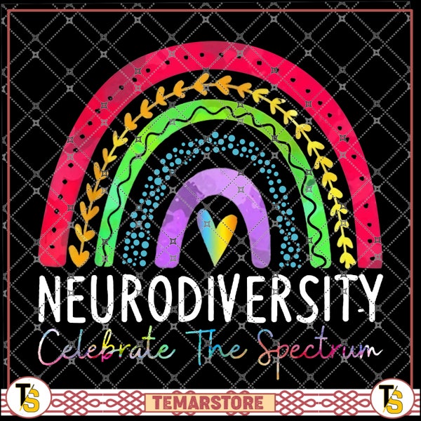 Sensibilisation à l’autisme neurodiversité célébrer l’arc-en-ciel du spectre, être gentil unique célébrer les esprits de toutes sortes fichier PNG, conceptions numériques