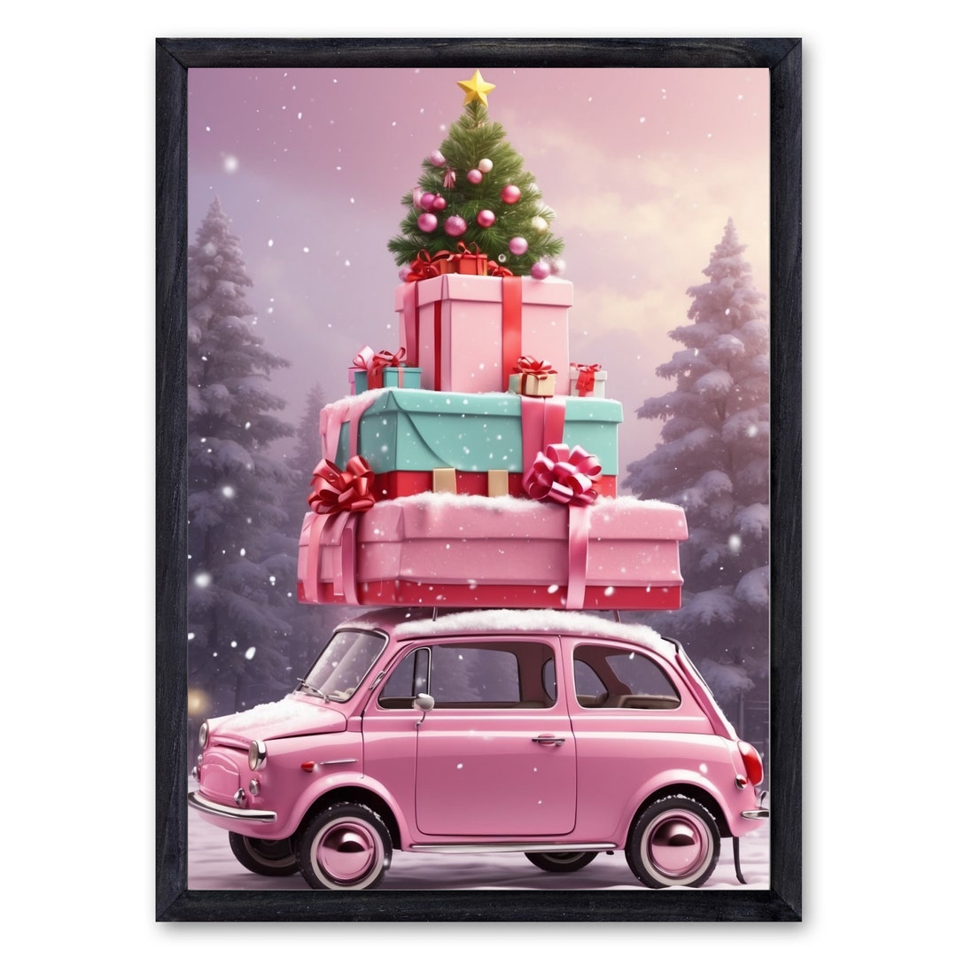 Pink Car Christmas Tree and Presents on Car Pink Theme Etsy