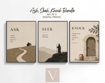 Bitte, suche, klopfe Bundle: Bibel Vers Matthäus 7-7 (Digitaler Download)