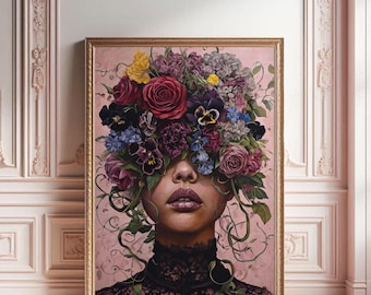 Flower Head Print: Gothic Abstract Florals (Digital Download)