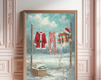 Santa's Garderobe Print: Lustige Weihnachtskunst (Digitaler Download)