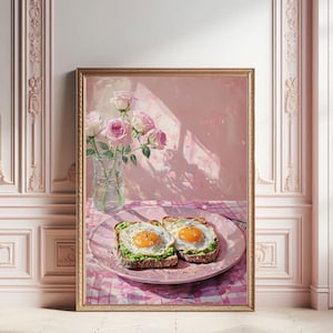 Avocado Toast & Egg Print: Kitchen Food Art (Digital Download)