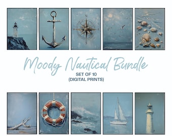 Moody Nautical Prints: Seaside Beach Bundle (Digital Download) - EXCLUSIVE DEAL